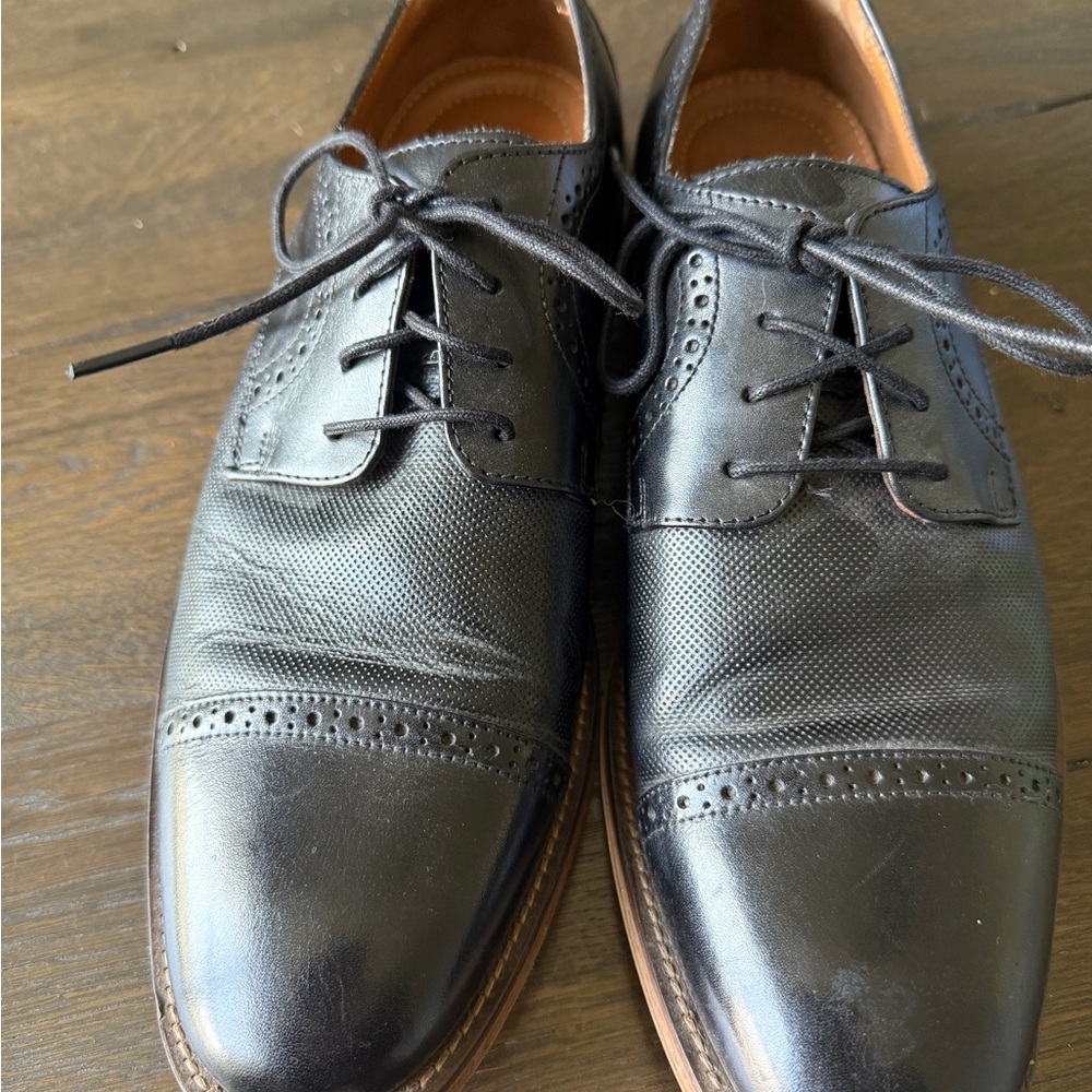 Johnston & Murphy 9.5M Classic Black Leather Men's Dress Shoes